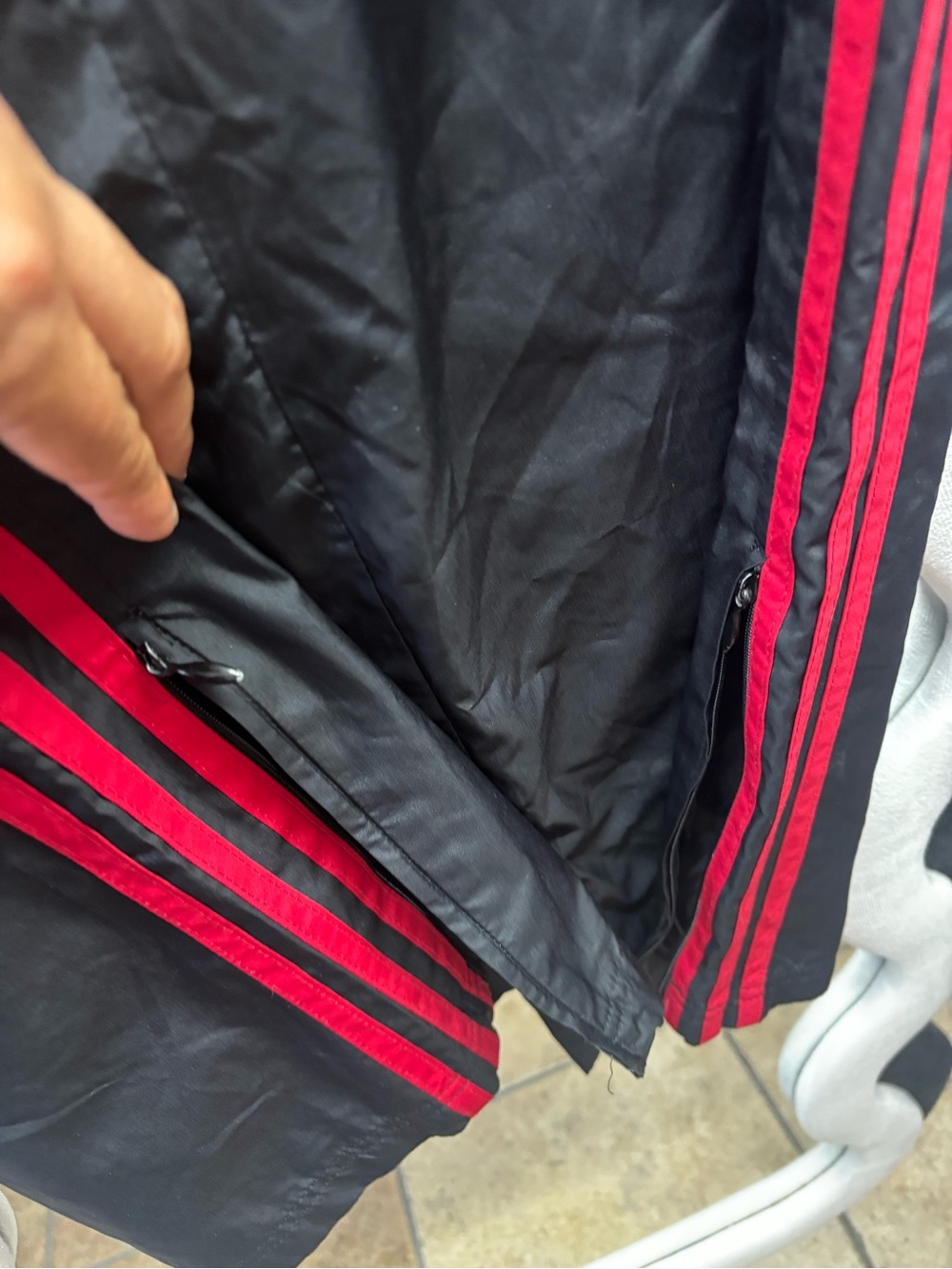 Vintage,adidas Black Track Pants with Red Side Stripes - Picture 4 of 5